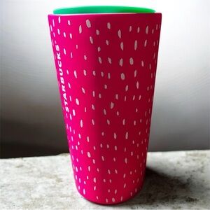 🆕 Starbucks Fuchsia and Green Tumbler